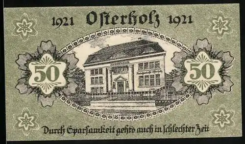 Notgeld Osterholz-Scharmbeck 1921, 50 Pfennig, Kreishaus, Ornamente