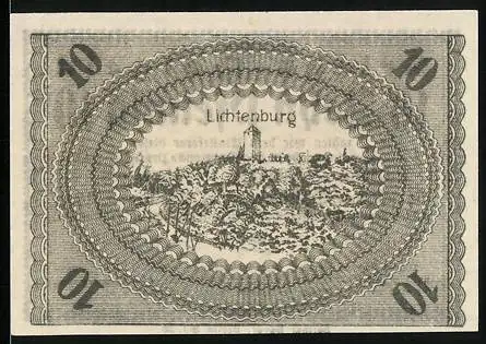 Notgeld Ostheim v. d. Rhön 1918, 10 Pfennig, Die Lichtenburg