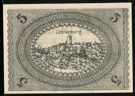 Notgeld Ostheim v. d. Rhön 1918, 5 Pfennig, Lichtenburg