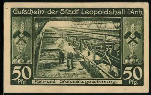 Notgeld Leopoldshall 1921, 50 Pfennig, Kristallisierraum