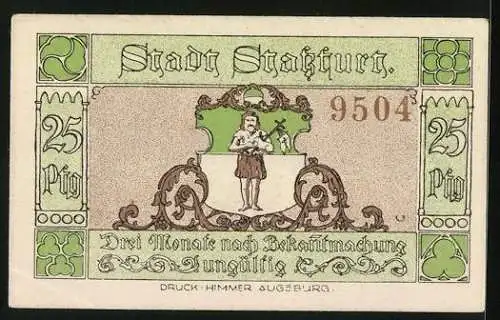 Notgeld Stassfurt 1921, 25 Pfennig, Berlepsch-Schacht, Festsaal