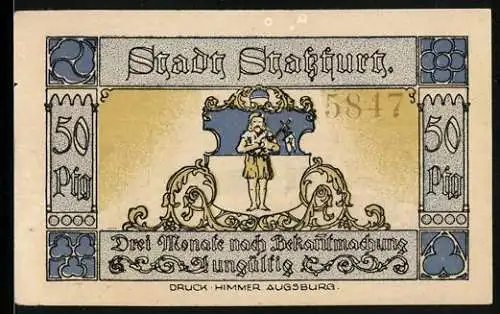 Notgeld Stassfurt 1921, 50 Pfennig, Karl der Grosse an der Bode