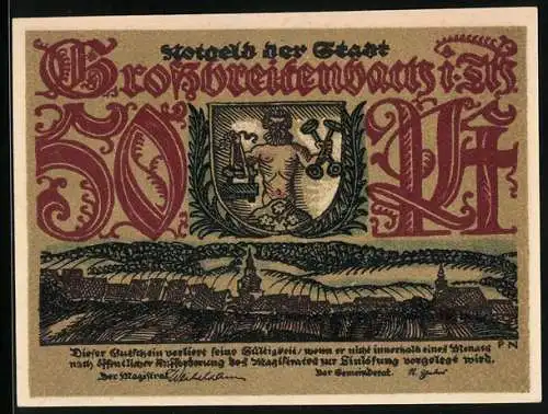 Notgeld Grossbreitenbach i. Thüringen, 50 Pfennig, Die Glasindustrie