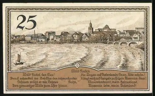 Notgeld Lyck /Masuren 1920, 25 Pfennig, Der stürmische See