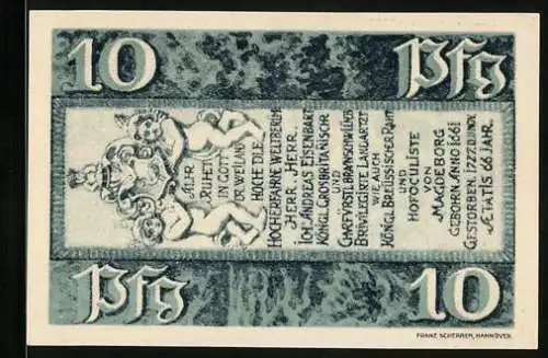 Notgeld Hann. Münden 1921, 10 Pfennig, Engel mit Stadtwappen