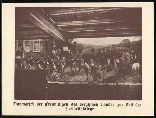 Notgeld Burg a. d. Wupper 1921, 1 Mark, Ausmarsch der Freiwilligen des bergischen Landes
