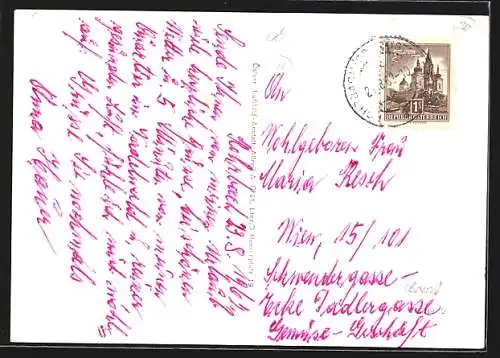 AK Rohrbach /O.-Ö., Teilansicht mit Kirche und Strassenpartie, Fliegeraufnahme