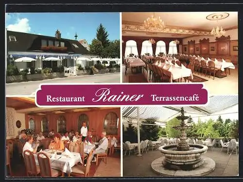 AK Brunn /Gebirge, Restaurant-Terrassencafe Rainer, Illnergasse 3, Innenansichten
