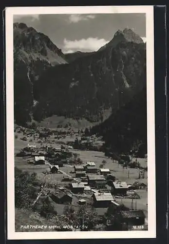 AK Parthenen /Montafon, Teilansicht mit Bergen