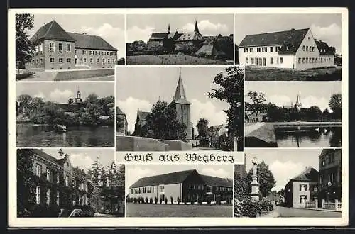 AK Wegberg, Rathaus, Schule, Kreuzherrenkloster, Jugendherberge u.a.