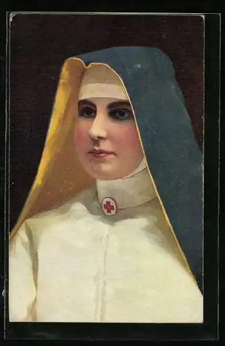 AK Nonne als Rotes Kreuz Schwester nach Wilhelm Hunger