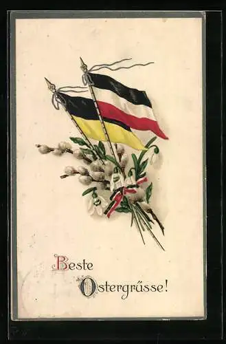 AK Ostergruss mit den Zweibund-Fahnen