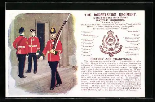 Künstler-AK The Dorsetshire Regiment, Soldat mit Gewehr