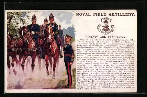 Künstler-AK Royal Field Artillery, History and Traditions, Regiment