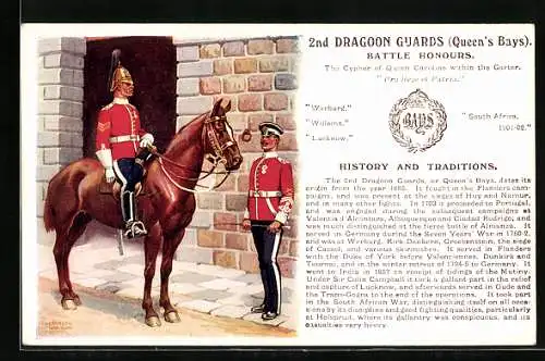 Künstler-AK Ernest Ibbetson: 2nd Dragoon Guards, Queen`s Bays, Uniformen