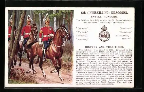 Künstler-AK Ernest Ibbetson: 6th Inniskilling Dragoons, Uniformen