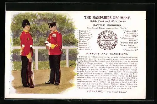 Künstler-AK The Hampshire Regiment, Soldat macht eine Notiz