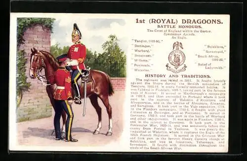 Künstler-AK 1st Royal Dragoons, Soldat zu Pferd