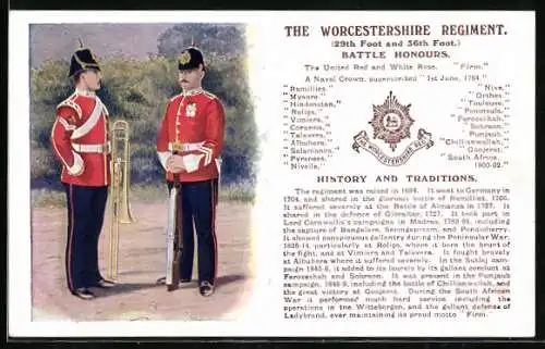 AK The Worcestershire Regiment, Uniformen