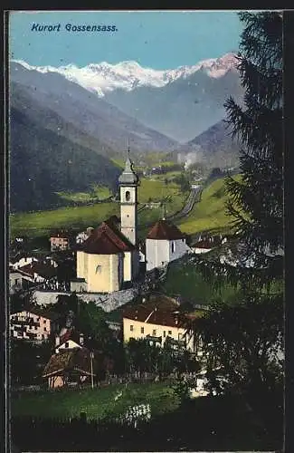 AK Gossensass, Ortsansicht mit Blick ins Tal