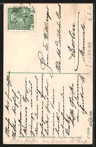 AK Gossensass, Ortsansicht mit Blick ins Tal