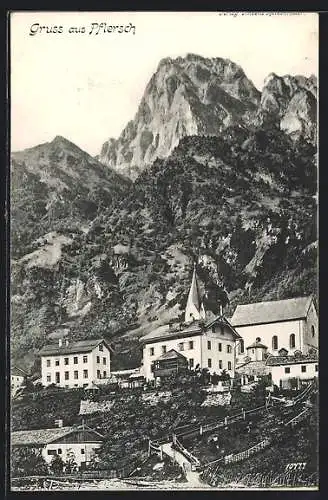 AK Pflersch, Teilansicht vom Ort gegen die Berge