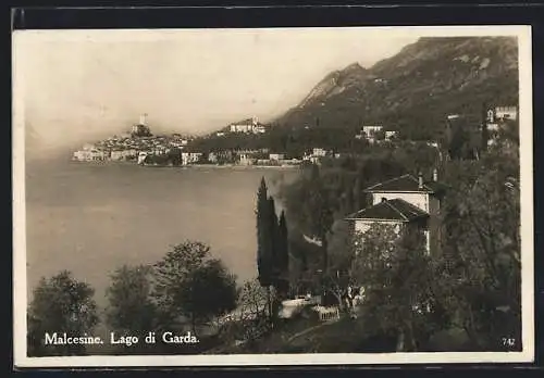 AK Malcesine, Panorama mit Gardasee