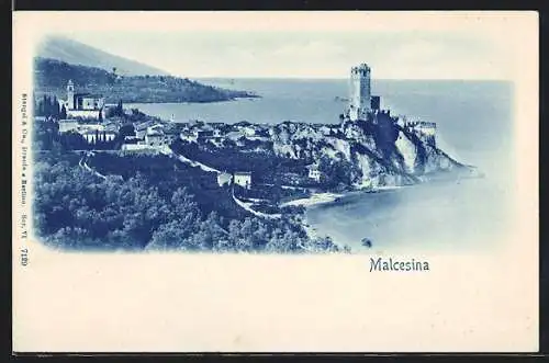 AK Malcesine, Küstenabschnitt mit Turm