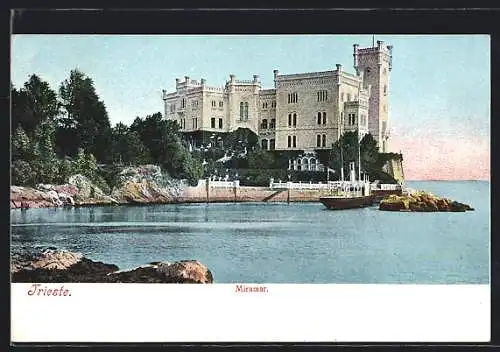 AK Trieste, Schloss Miramar mit Bootsanlegestelle