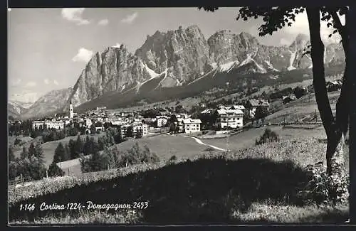 AK Cortina, Ortsansicht mit Bergpanorama