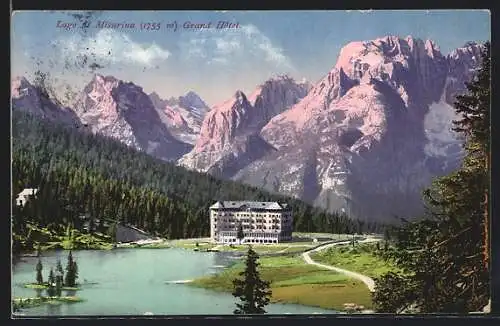AK Lago di Misurina, Grand Hotel mit Bergpanorama