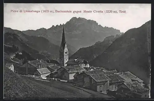 AK Buchenstein, Ortsansicht mit Kirchturm
