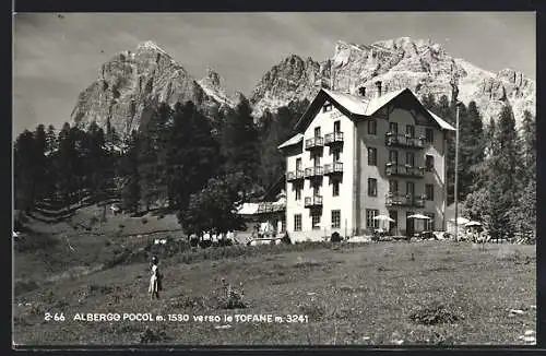 AK Cortina d`Ampezzo, Hotel Albergo Pocol verso le Tofane