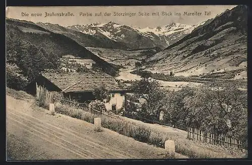 AK Sterzing, Partie an der Jaufenstrasse mit Blick ins Mareiter Tal