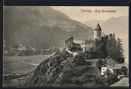 AK Sterzing, Blick auf Burg Sprechenstein