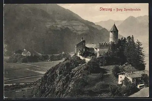 AK Sterzing, Blick auf die Burg Sprechenstein