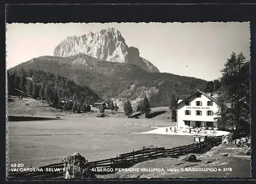 AK Selva /Val Gardena, Hotel Vallunga, gegenüber des Sassolungo