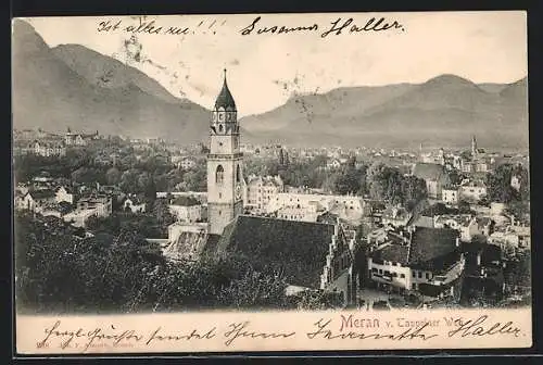 AK Meran, Blick v. Tappeiner Weg auf Meran
