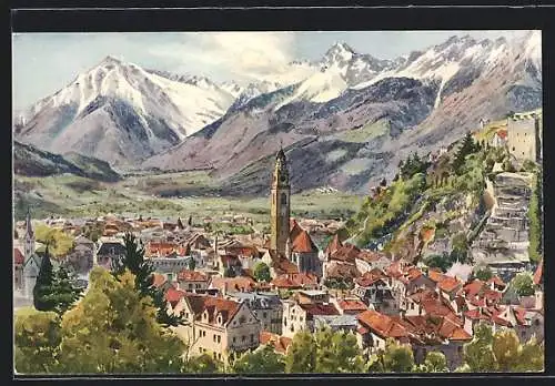 AK Meran, Totalansicht, Blick nach Westen