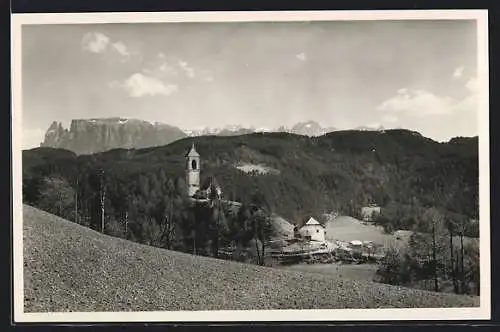AK St. Jakob am Ritten, Ortsansicht gegen die Dolomiten