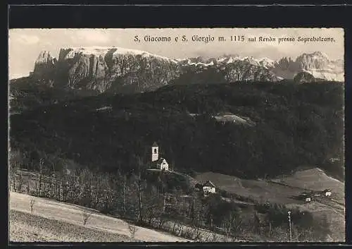 AK St. Jakob, Kirchlein St. Georg mit den Dolomiten