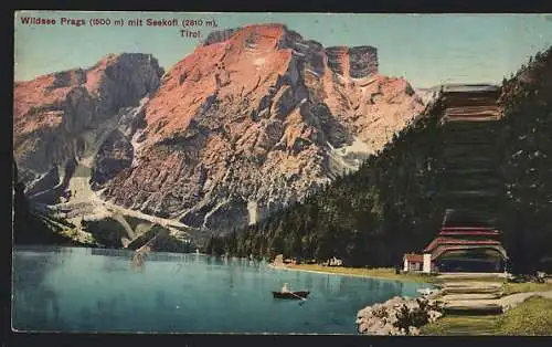 AK Prags, Wildsee Prags mit Seekofl und Kirche