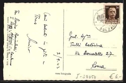 AK Tiers, Ortsansicht mit Rosengarten aus der Vogelschau