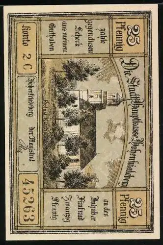 Notgeld Hohenfriedeberg, 25 Pfennig, Denkmal, Kirche