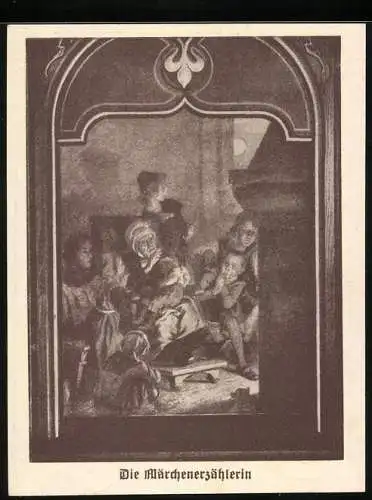 Notgeld Burg a. d. Wupper 1921, 50 Pfennig, Die Märchenerzählerin mit Kindern