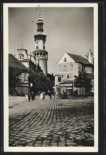 AK Sopron, Grabenrunde mit Rathausturm