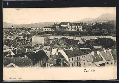 AK Egri vár, Ortsansicht aus der Vogelschau