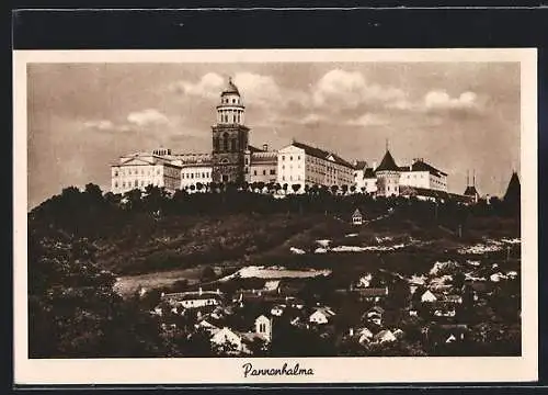 AK Pannonhalma, Ortsansicht mit Schloss