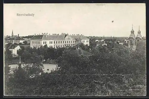 AK Szombathely, Teilansicht mit Park