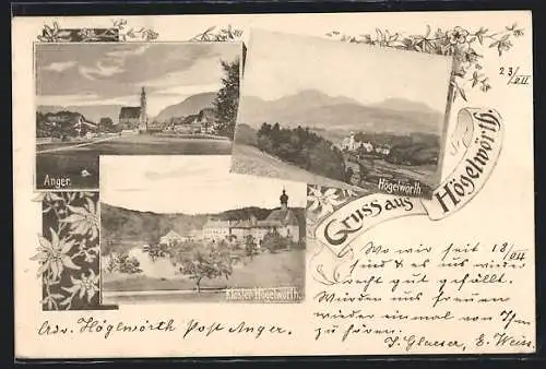 AK Högelwörth, Das Kloster, Ortsansicht von Anger